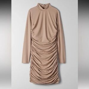 Ten by Babaton Ruched Long Sleeve Mini Dress – Size L  Aritzia dress